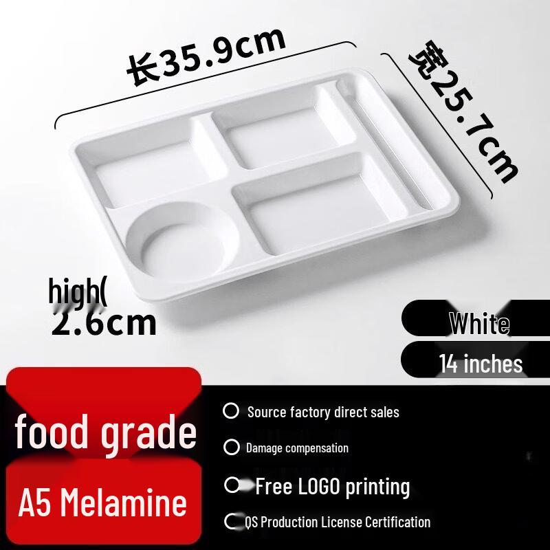 Yingtang 5-Compartment Rectangular Melamine Dinner Plates