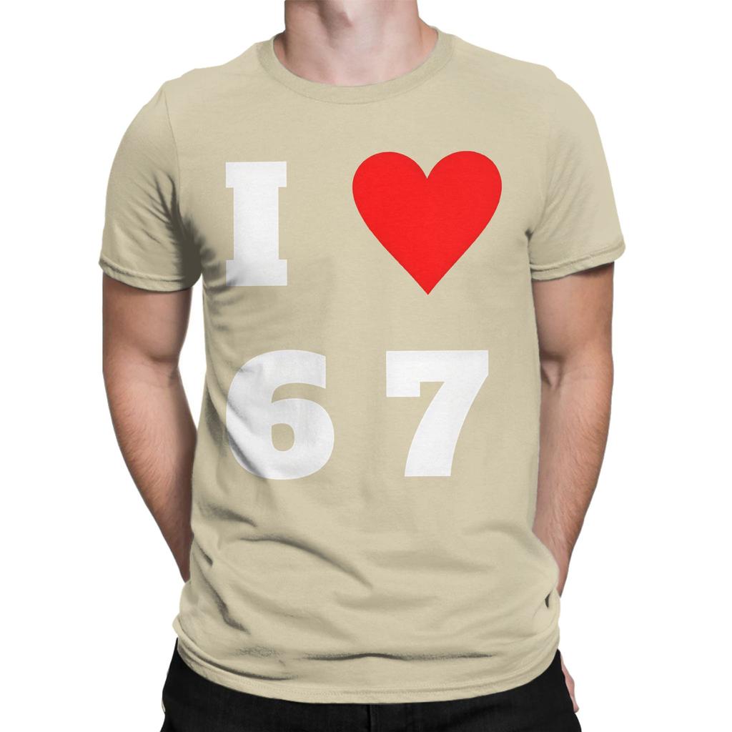I Heart 67 T Shirt Summer Cotton T Shirts For Unisexs Hip Hop Casual Tshirt Shortsleeved Y2k Basic Clothing