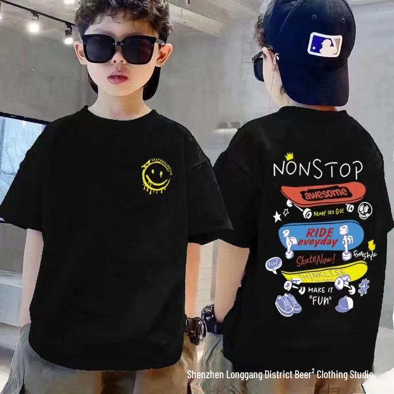 

Класна літня бавовняна дитяча футболка для скейтборду в корейському стилі 160 cm