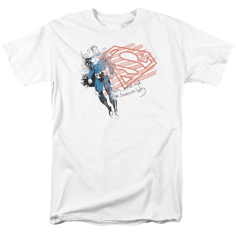 DC Comics - Superman - Super American Flag - Unisex Children s T-shirt - White 100