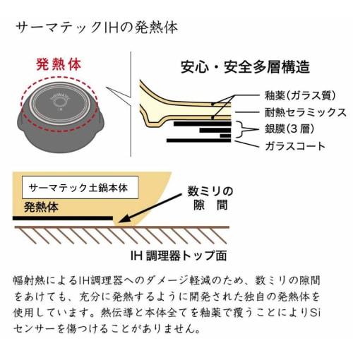 Thermatec IH-compatible earthenware pot, size 6.5, for 1-2 people, Nordic pattern, Graine Mignon design, product number 7223-0210