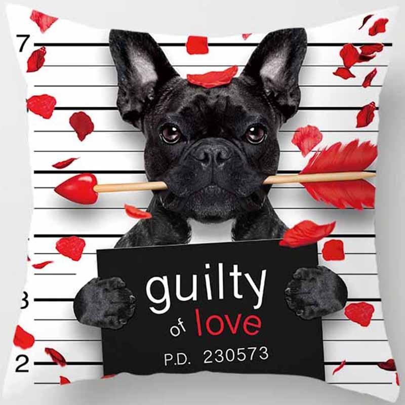 

Забавный мультяшный принт собаки, наволочка, домашний декор, автомобильный диван, наволочка 40x40cm