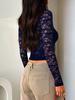 2026 Sexy Slim Fit Lace Hollow-Out Long Sleeve Top for Women