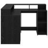 L shaped Desk with Shelf Black Oak Effect 130 x 130 x 91 cm