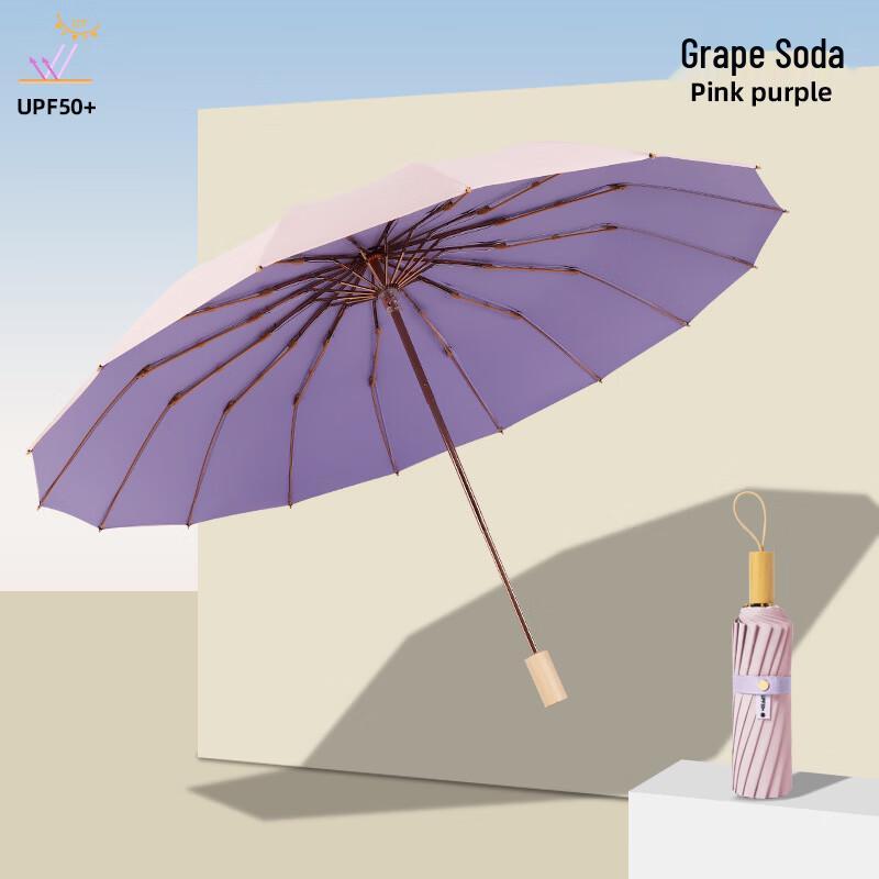 

16-Rib Dual-Purpose UV Protection Folding Umbrella