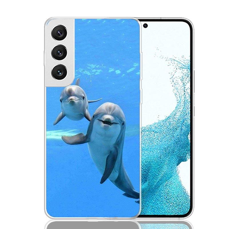 

Ocean Animal Cute Dolphin Phone Case For Samsung Galaxy S25 Edge S24 S23 S22 S21 FE S20 Ultra S10 Plus + Art Customized Coque Ca Samsung S10 Plus