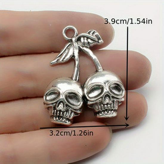 Elf Skull Alloy Pendant: Cross Punk Style Halloween Charm Jewelry Accessory