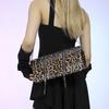 Leather PU shoulder bag with chains for women  shoulder bag  clutch bags  leopard print  crossbody bag  feminine fashion  designer bag