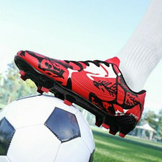 Low-Top Leather Football Training Shoes with Spikes - Youth & Large Sizes
