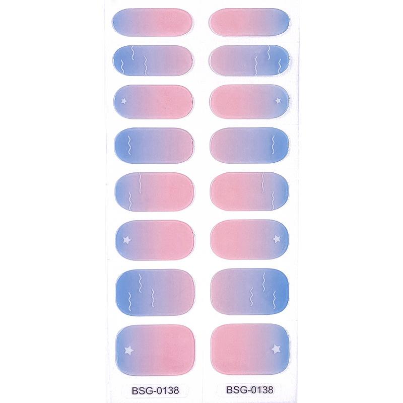 Gel Nail Sticker New Gold Color Semi-baked Nail Sticker Decoration