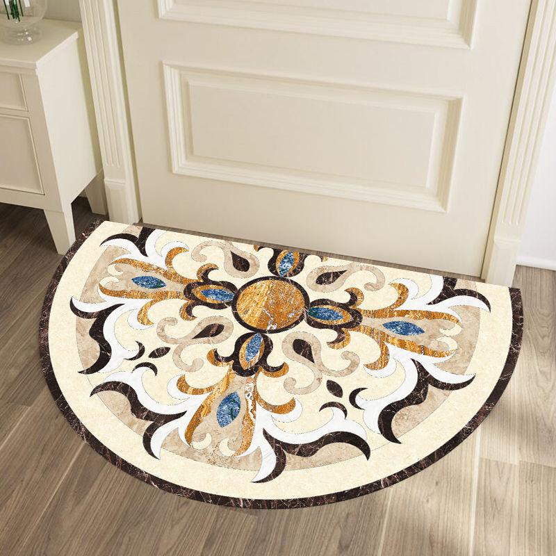 Simple Nordic Style Semi-circular Bath Mat Non-slip Bedroom Carpet High Quality Absorbent Mat Home Decoration Entrance Door Mats