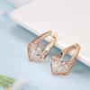 Trend  Rose Gold Earring For Women Micro Wax Inlay Natural Zircon Hollow Flower Unusual Vintage Fashion Daily Jewelry