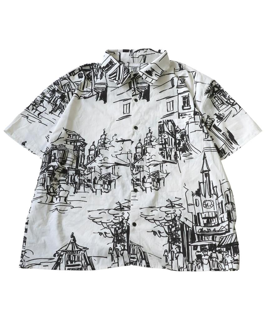 Antiqua Art Print Short One Size Ivory Women's Shirt, Sleeve, 100% Cotton, ZE-01094, 28,