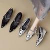 Fashion FHC 2024 New Wedges High Heeled Sandals,Women Summer Shoes,Back Hollow Out,Front Metal Chain,Pointed Toe,Black,Silver,Dropship