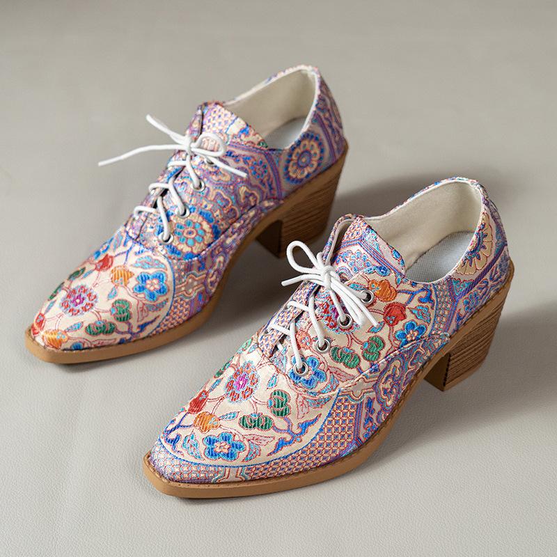 Women's Graffiti Art Chunky Heel Ankle Boots - Hand-Painted Design Fashion Booties for Fall, Wide Width Slip-On Shoes