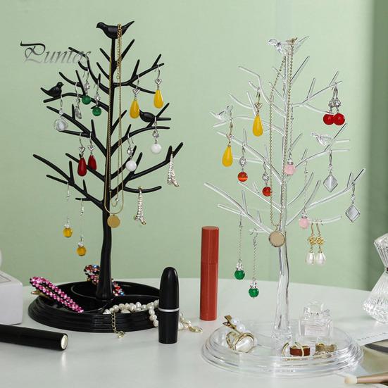 Jewelry Stand Organizer Tree Shape Design Tangle-Free Detachable Stable Base Earring Hanger Necklace Holder