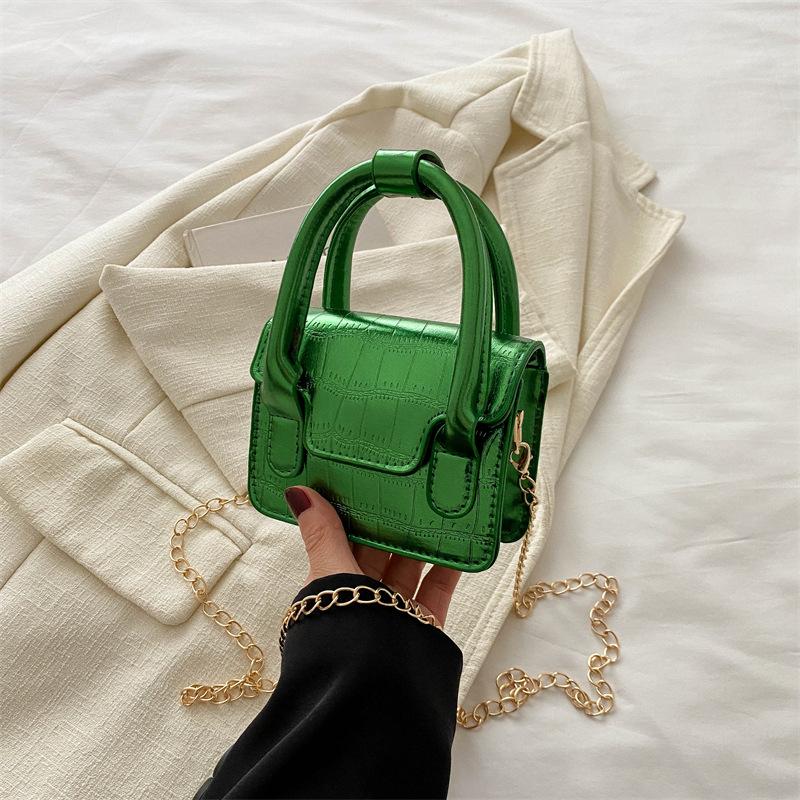 Modische schlichte kleine quadratische Tasche 2025 Sommer neuer Modetrend Einzel Schulter Steinmuster glänzend Crossbody-Tasche ist dieses Jahr beliebt