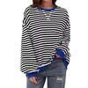 European and American Autumn and Winter Women's Clothing Loose Casual Striped Sweater Women