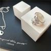 Retro French-Style Irregular Pleated Ring with Concave-Convex Texture for Women