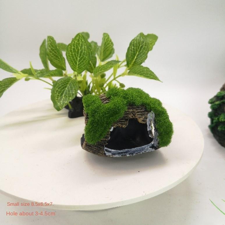 Résine Bois Coulé Mousse Aquarium Décoration de Paysage Ornements Flocage Trou d'Échappement Simulation Bois Mort Arbre Diamant
