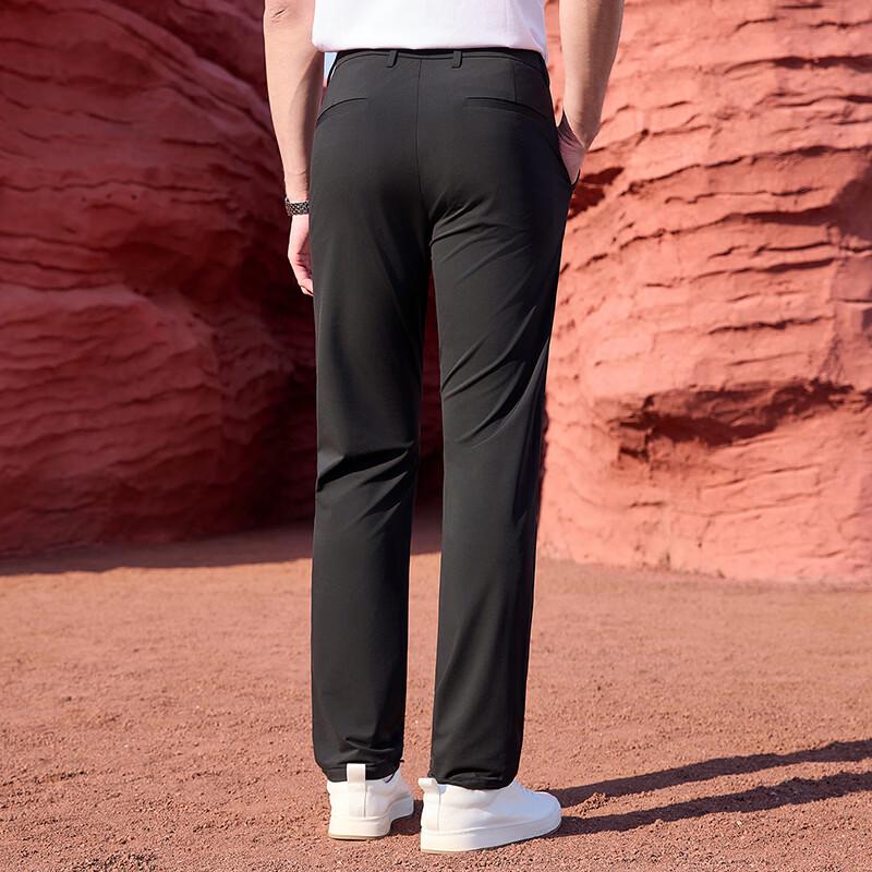 Teluoman Men's Summer Slim Straight Business Trousers