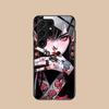 Fashion Tattoo Girl Mobile Phone Case for Samsung Galaxy A56 55 54 53 52 51 36 35 34 23 16 15 5G Glass Colorful Cover Cover
