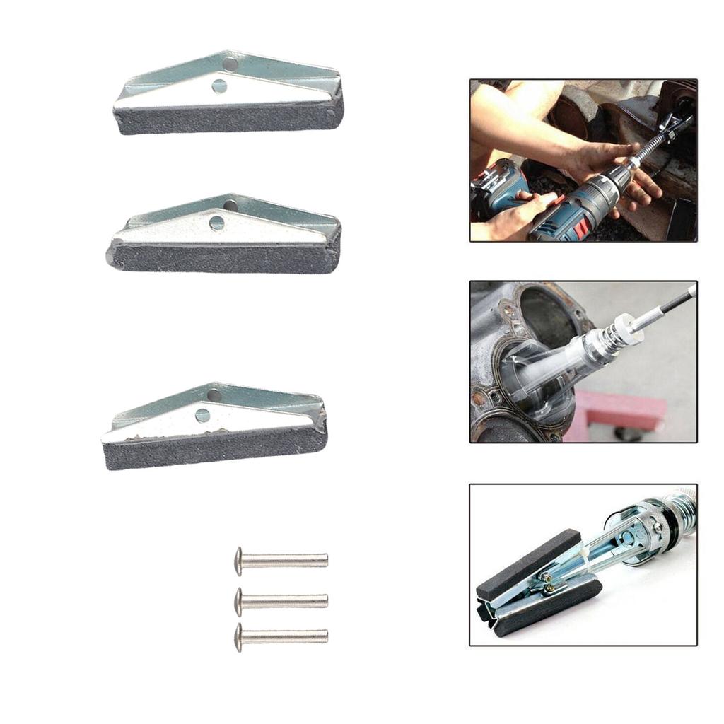 3PCS Engine Cylinder Hone Stone Hvy Duty Sturdy Construction 3 Jaw Cylinder Honing Stones Tool