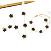 Double-Sided Mother-of-Pearl Five-Leaf Clover Jewelry Set (Bracelet, Necklace, Earrings) - 18K Gold Guaranteed