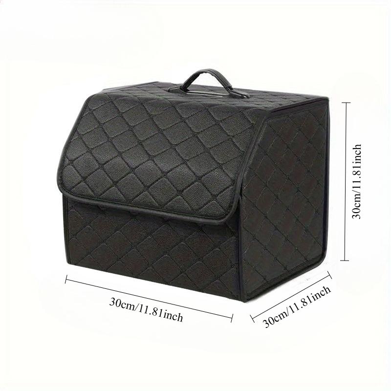 

Коробка-органайзер для автомобільного багажника великої ємності Автоматична багаторазова сумка для зберігання інструментів Укладання Прибирання Шкіряний складний ящик для екстреного зберігання чорний