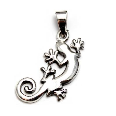 Polynesia Hawaii Maori Lizard Tribe Pendant Top Silver 925