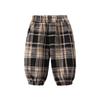 Brand Kids' Autumn/Winter Fleece-Lined Plaid Cuffed Pants for Boys - Thick and Warm