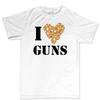 Unisex Cotton TShirt Gun Heart Style Casual Fitness Muscle White Cool Vintage Inspired