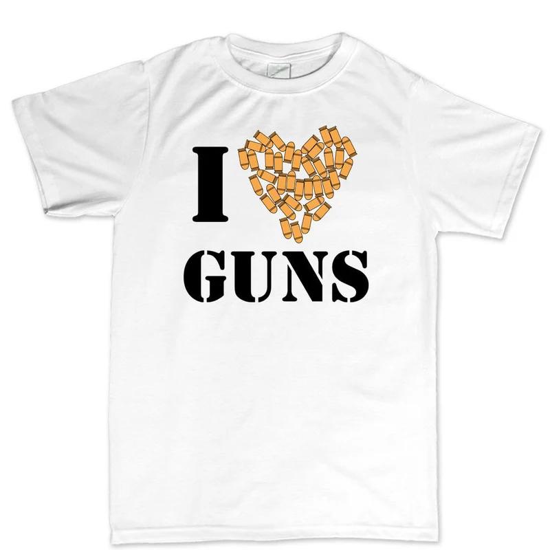 

Unisex Cotton TShirt Gun Heart Style Casual Fitness Muscle White Cool Vintage Inspired S