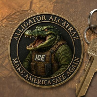 Yousheng Crocodile Inmate Mugshot Coin Florida Everglades Prison Memorabilia Coin Funny Crime History Challenge Coin Collectible Gift for Men Coin