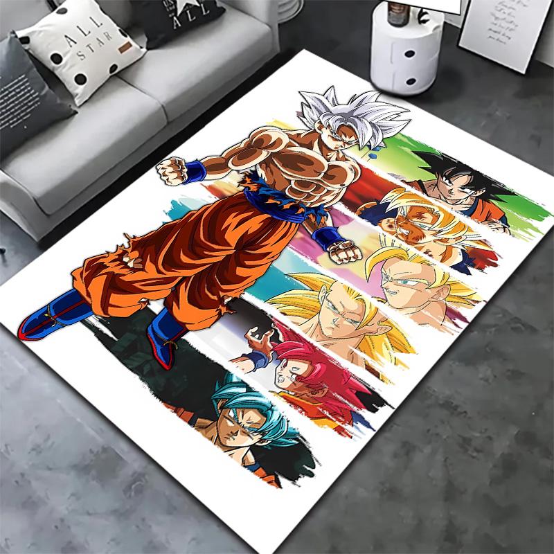 Tappeto Dragon Ball Z per Soggiorno Camera da Letto Casa Decorazione Divano, Tappetino Antiscivolo per Giochi Bambini