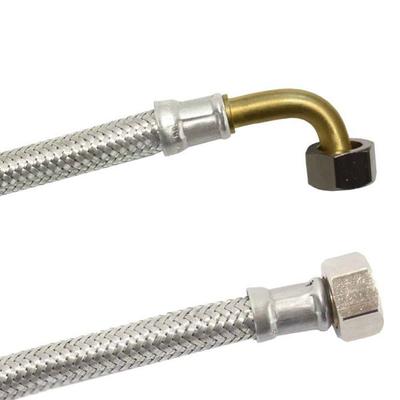 Flexível de ligação 3/8" - KLASEBO - DN8 Cotovelo 800 mm - Inox AISI304L - Tubo silicone - Compatível água potável