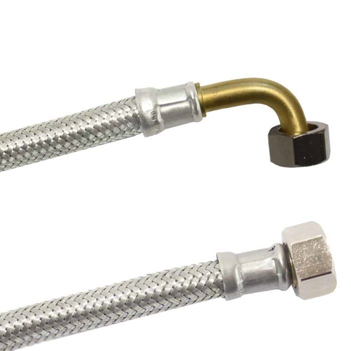 Flexible Hydraulique 3/8" DVGW en Inox pour Eau Potable - 300mm