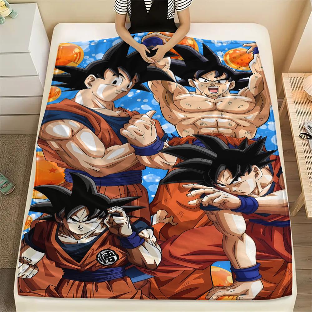 Coperta in Flanella con Stampa Personaggi Dragon Ball, Alta qualità Confortevole per Tutte le Stagioni, Arredamento per la Casa, Calore e Comfort, Perfetta per Regali di Natale