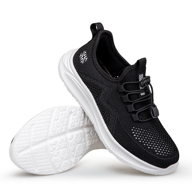 Women's shoes fly-woven mesh four-season elderly shoes casual outdoor sports elderly shoes wide instep breathable lightweight mother shoes