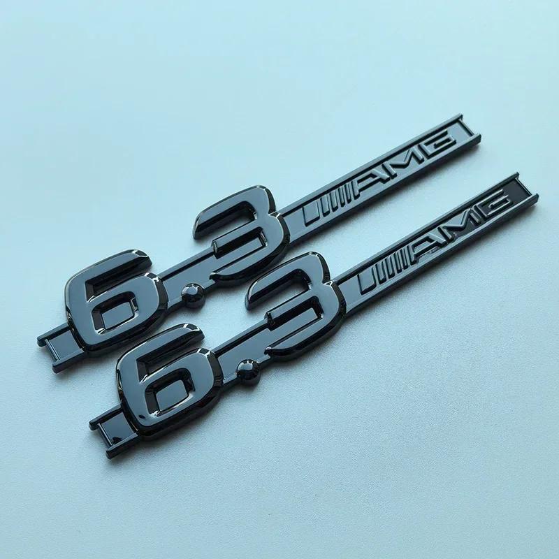 fzpxb5 2025 Hot 2pcs 2013 Old Flat Letters Numbers ABS Emblem for Mercedes Benz C63 6.3 AMG Bar Car Side Fender Logo Sticker Chrome Bla