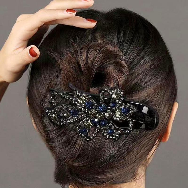 1Pc Hair Claws Hair Clips Plastic Fashion Duckbill Clip Women Rhinestone Hairgrip Hairpin