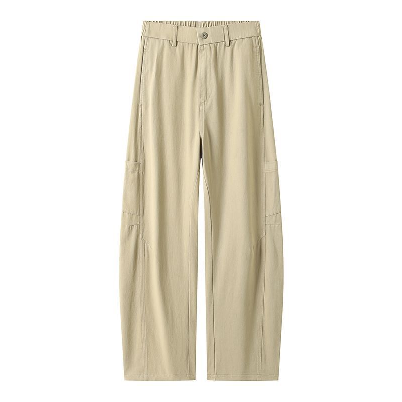 Spring and Summer New European, American, Japanese and Korean Pure Cotton Khaki Machete Loose Straight Boy Casual Pants Men's Pants