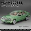 1:24 Mercedes-Benz W140 320SEL Mașină Clasică Model Mașină din Aliaj Sunet și Lumină Pull Back Jucărie pentru Copii Colecționabile Cadou de Ziua de Naștere C335