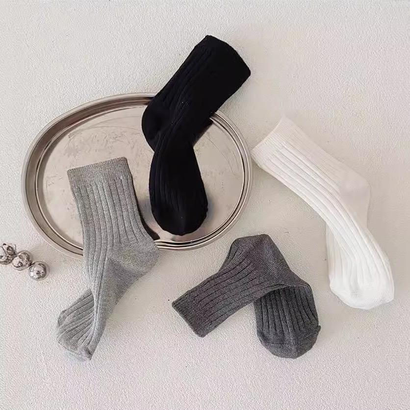 5/4 Pairs Color Solid Children Boys Socks Selected Fabric High Resilience Cotton Casual Crew Sports Half Socks For Kids Boys