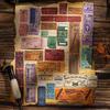 Retro Car Ticket Box Sticker Pack: 45 Antique Ticket Office Stickers for Journals