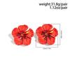 Salircon Boho Dripping Oil Colored Flower Earrings Women Vintage Exquisite Five Petal Flower Earrings Wedding Party Jewelry Gift