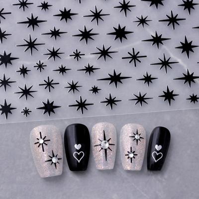 Hot Stamping Star Nail Art Stickers Ultra-thin Irregular Star Decals DIY Manicure Gel Polish Decals Adhesive Nail Decorations Nail Supplies