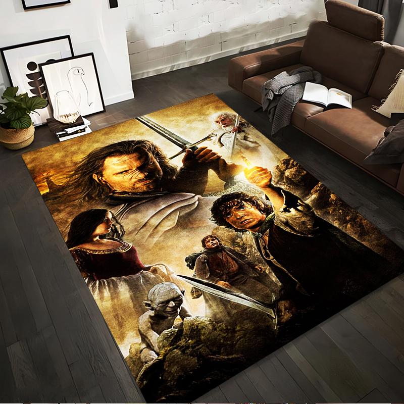 

Fantasy Movie Poster Style Carpet with Characters and Sword Design Suitable for use as an anti-slip for living room bedroom sofas 40x60cm( 15x23in )
