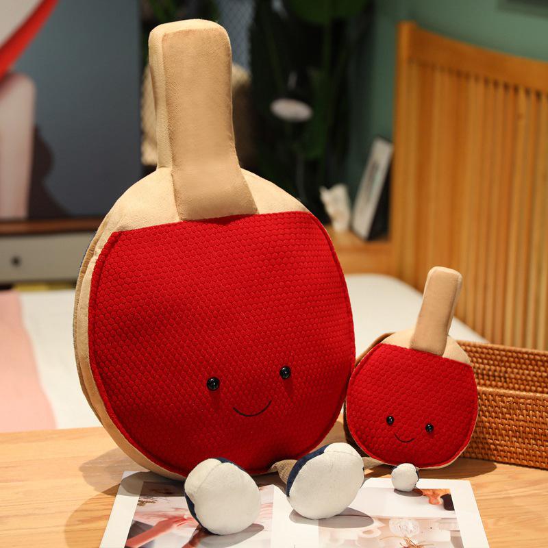 Plush Ping Pong Racket Doll - Children's Stuffed Animal Bedtime Pillow