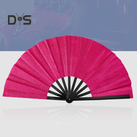Glitzernder Kung-Fu-Faltfächer, Tanzperformance, Handventilator, tragbar, leicht, Sommer-Kühlventilator, Dekoration, Party-Zubehör